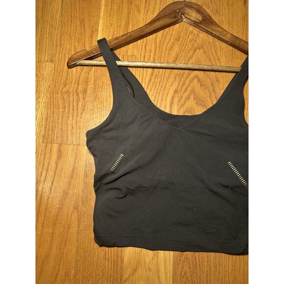 Lululemon Black & Gold Sports Bra Size 6 – Strappy Athletic Support Bra Sporty C - Picture 3 of 5